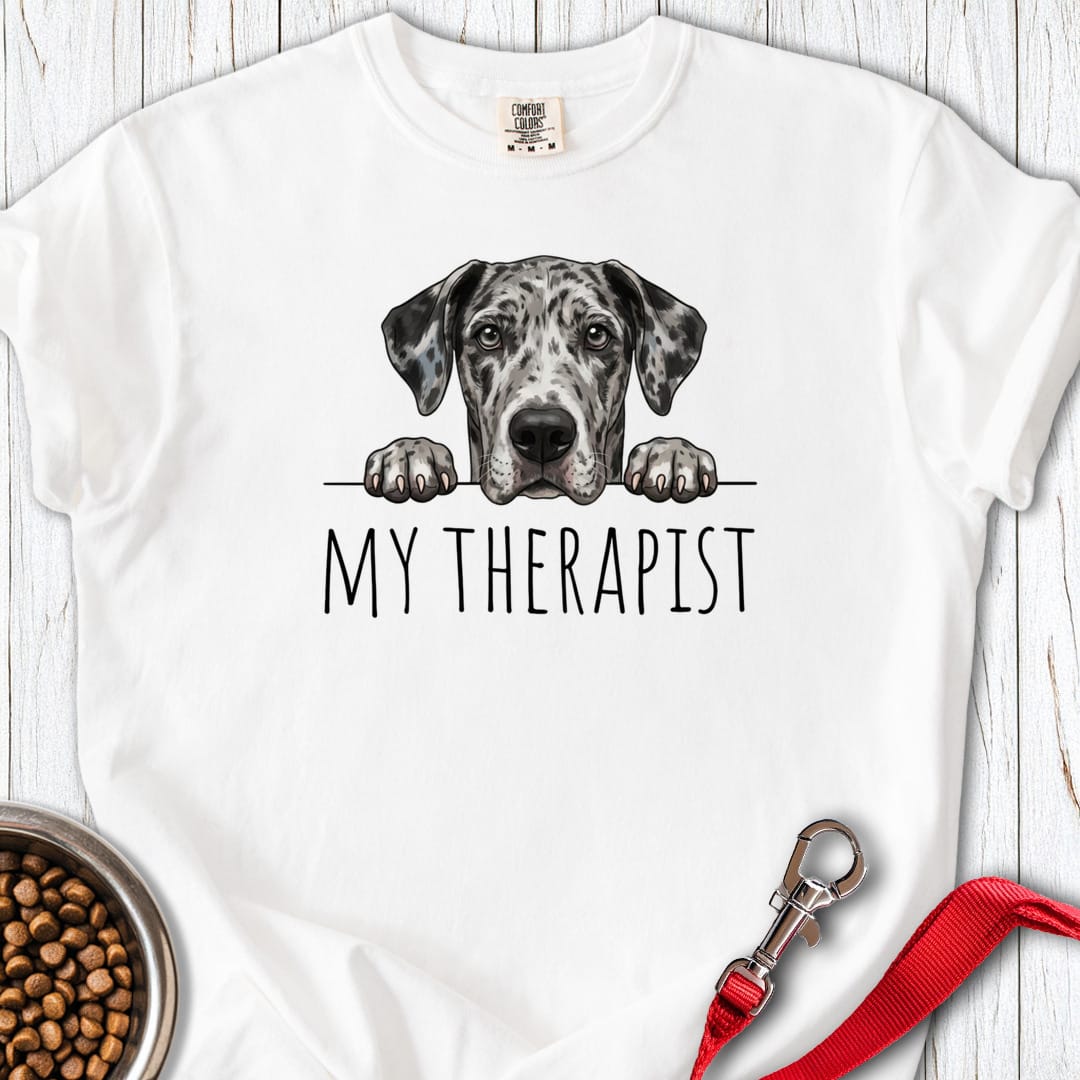 My Therapist Merle Great Dane Premium Tee Gift For Dog Lover