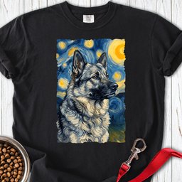 Norwegian Elkhound Van Gogh Premium Tee Gift For Dog Lover