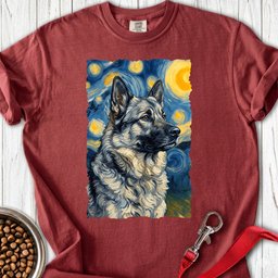 Norwegian Elkhound Van Gogh Premium Tee Gift For Dog Lover
