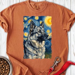 Norwegian Elkhound Van Gogh Premium Tee Gift For Dog Lover