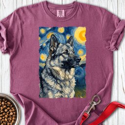 Norwegian Elkhound Van Gogh Premium Tee Gift For Dog Lover