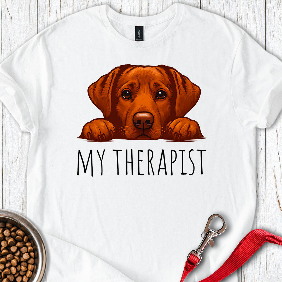 My Therapist Fox Red Lab T Shirt Gift For Dog Lover