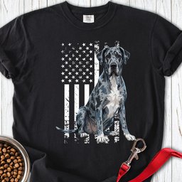 Merle Great Dane USA Flag Premium Tee Gift For Dog Lover