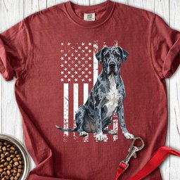 Merle Great Dane USA Flag Premium Tee Gift For Dog Lover