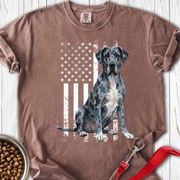 Merle Great Dane USA Flag Premium Tee Gift For Dog Lover