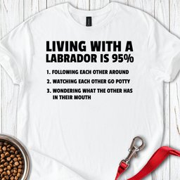 Living With A Labrador T Shirt Gift For Dog Lover