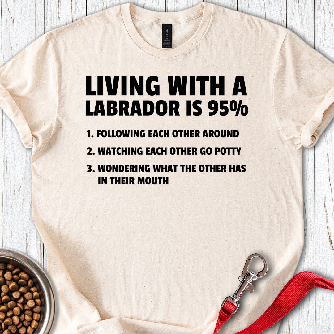 Living With A Labrador T Shirt Gift For Dog Lover