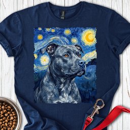 Pitbull Blue Van Gogh T Shirt Gift For Dog Lover