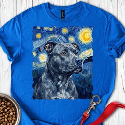 Pitbull Blue Van Gogh T Shirt Gift For Dog Lover