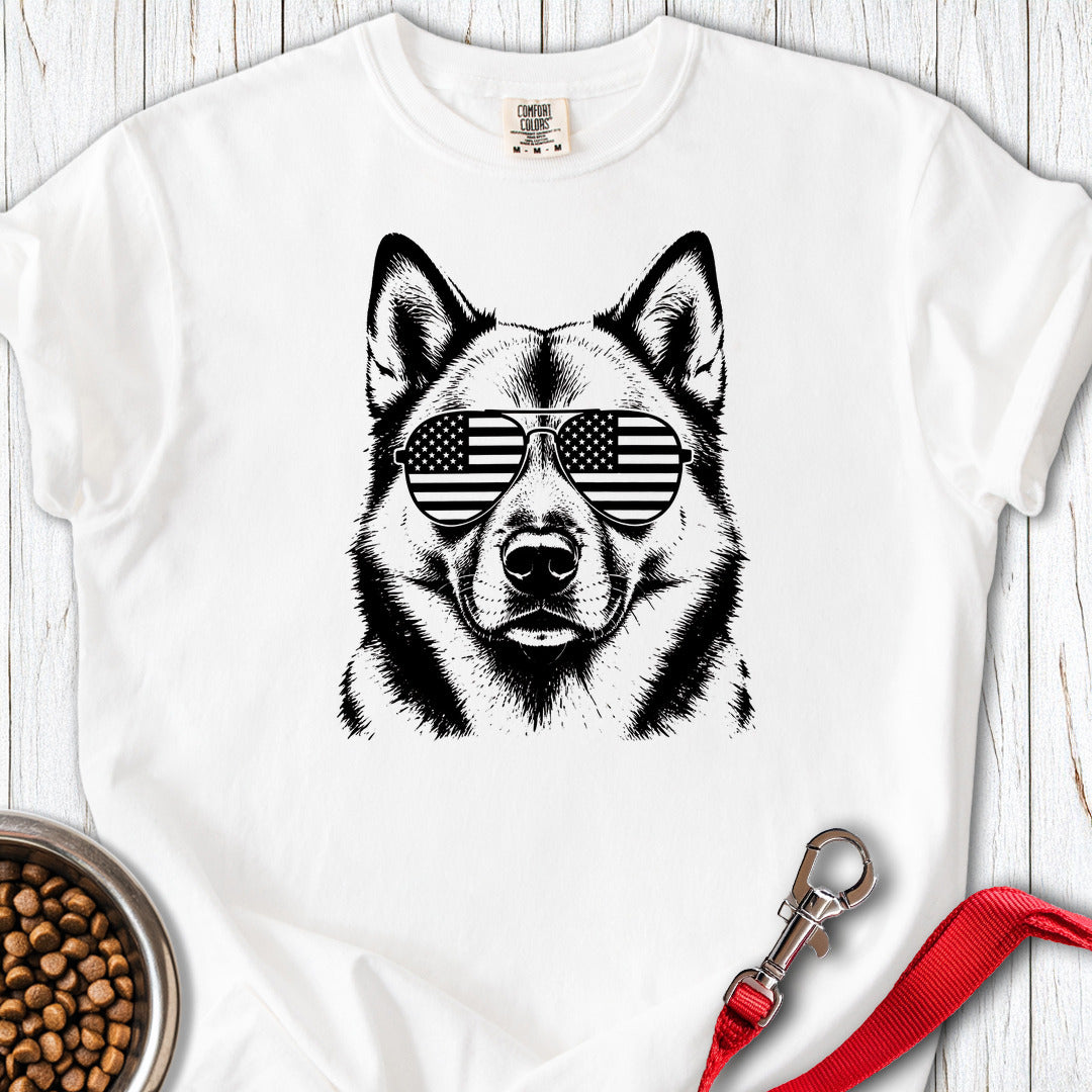 Norwegian Elkhound Flag Shades Premium Tee Gift For Dog Lover