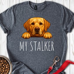 My Stalker Yellow Labrador T Shirt Gift For Dog Lover