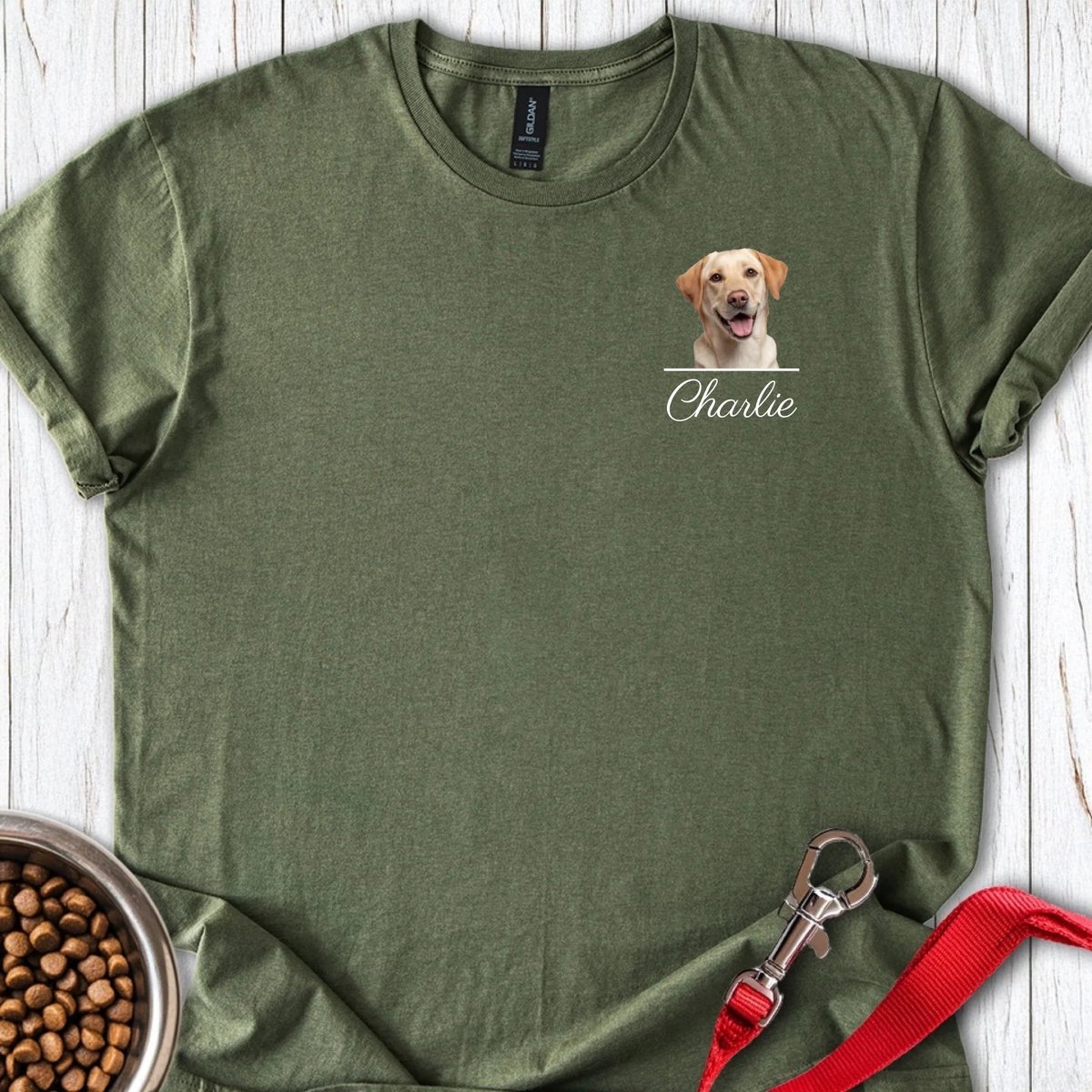 Personalized Subtle Chest Dog T Shirt Gift For Dog Lover