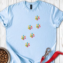 Painted Dog Paw Prints T Shirt Gift For Dog Lover