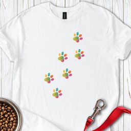 Painted Dog Paw Prints T Shirt Gift For Dog Lover