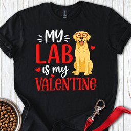 My Lab Is My Valentine T Shirt Gift For Dog Lover
