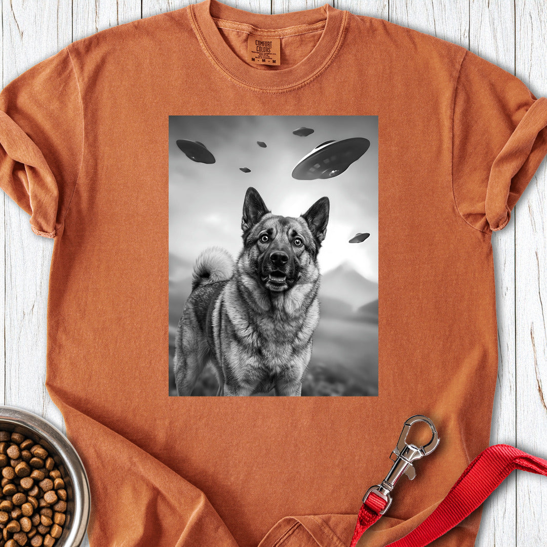 Norwegian Elkhound Ufo Premium Tee Gift For Dog Lover