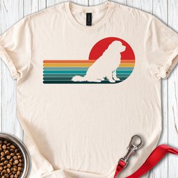 Newfoundland Retro Sunset T Shirt Gift For Dog Lover
