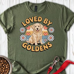 Loved By Golden Retrievers T Shirt Gift For Dog Lover