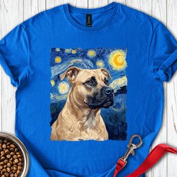 Pitbull Fawn Van Gogh T Shirt Gift For Dog Lover