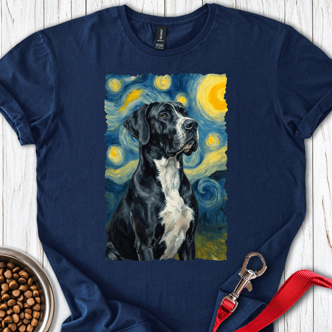 Mantle Great Dane Van Gogh T Shirt Gift For Dog Lover