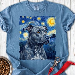 Pitbull Blue Van Gogh Premium Tee Gift For Dog Lover