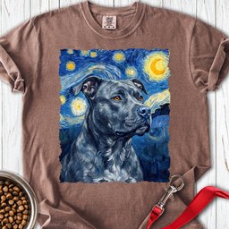 Pitbull Blue Van Gogh Premium Tee Gift For Dog Lover
