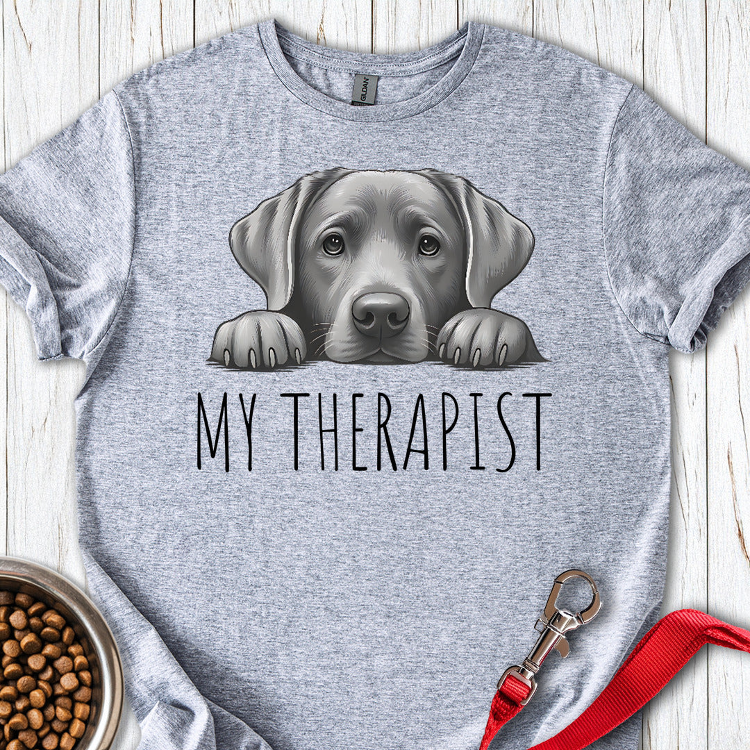 My Therapist Silver Lab T Shirt Gift For Dog Lover
