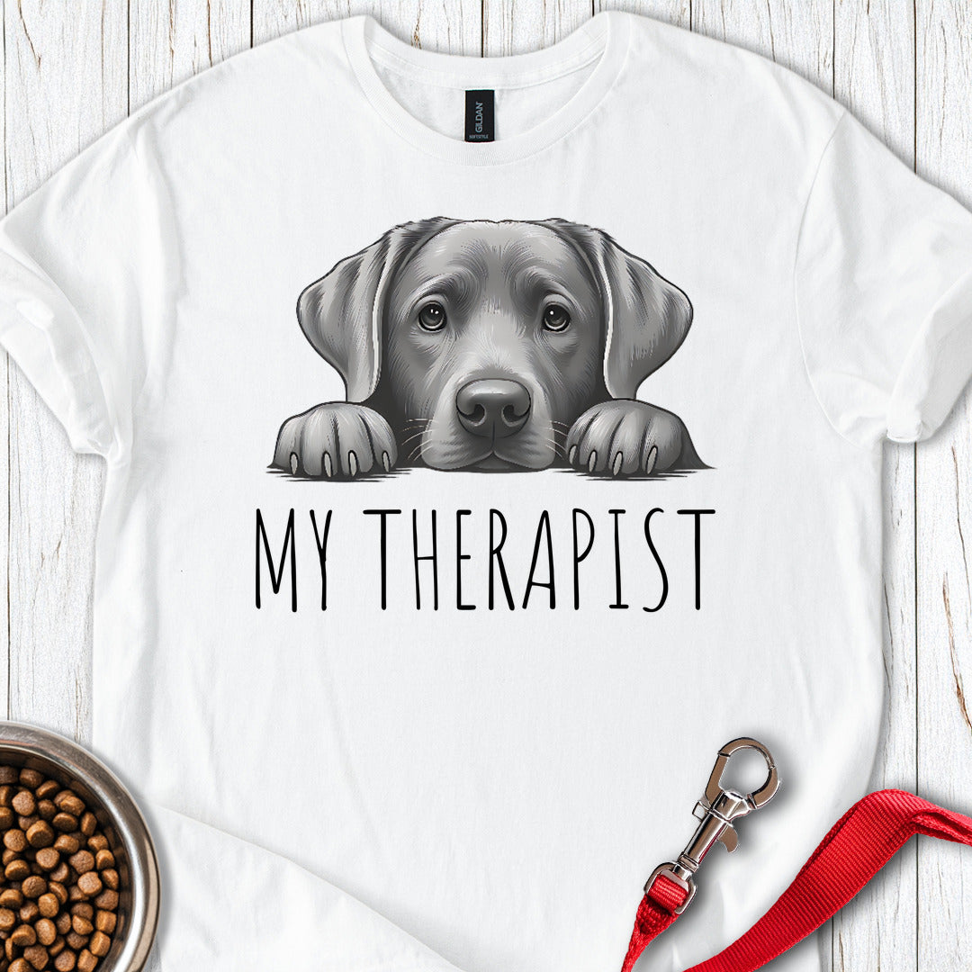 My Therapist Silver Lab T Shirt Gift For Dog Lover