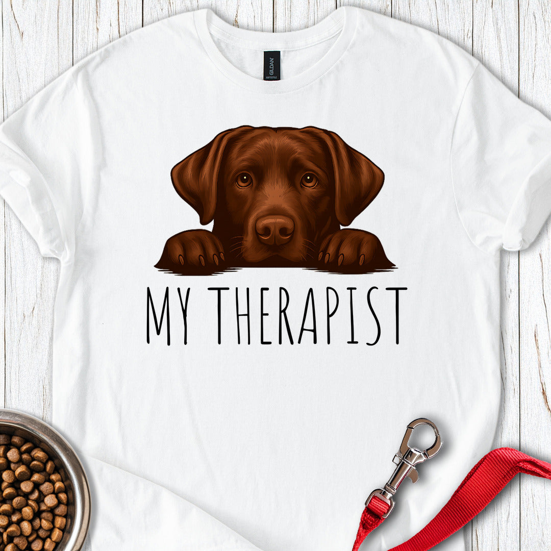 My Therapist Chocolate Lab T Shirt Gift For Dog Lover