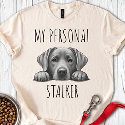 My Personal Stalker Silver Lab T Shirt Gift For Dog Lover