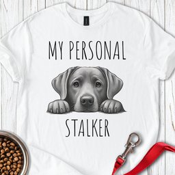 My Personal Stalker Silver Lab T Shirt Gift For Dog Lover