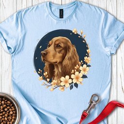 Orange Cocker Spaniel Flower T Shirt Gift For Dog Lover