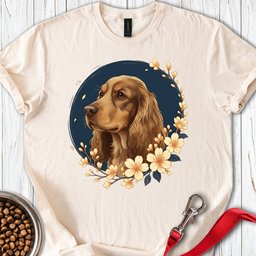 Orange Cocker Spaniel Flower T Shirt Gift For Dog Lover