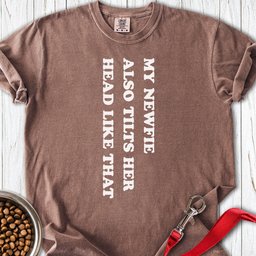 New Foundlander Tilts Her Head Premium Tee Gift For Dog Lover