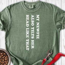 New Foundlander Tilts Her Head Premium Tee Gift For Dog Lover
