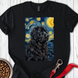 Newfoundland Van Gogh T Shirt Gift For Dog Lover