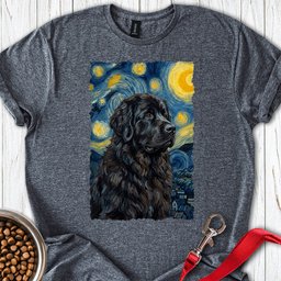 Newfoundland Van Gogh T Shirt Gift For Dog Lover