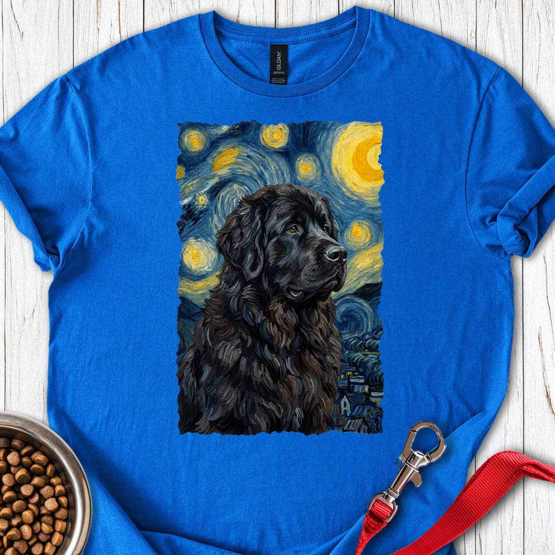 Newfoundland Van Gogh T Shirt Gift For Dog Lover