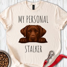 My Personal Stalker Chocolate Lab T Shirt Gift For Dog Lover