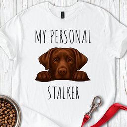 My Personal Stalker Chocolate Lab T Shirt Gift For Dog Lover