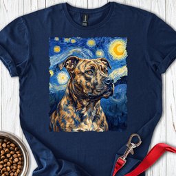 Pitbull Brindle Van Gogh T Shirt Gift For Dog Lover