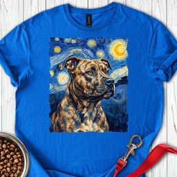 Pitbull Brindle Van Gogh T Shirt Gift For Dog Lover