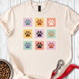 Pastel Paw Print Stamps T Shirt Gift For Dog Lover