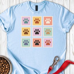 Pastel Paw Print Stamps T Shirt Gift For Dog Lover