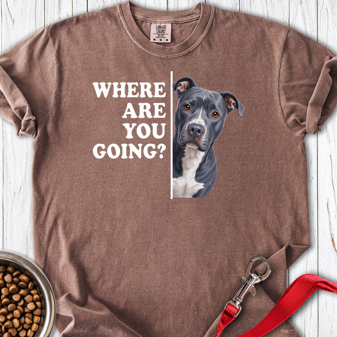 Pitbull Blue Where Are You Going Premium Tee Gift For Dog Lover