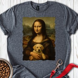 Mona Lisa Lab Puppy T Shirt Gift For Dog Lover