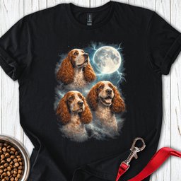 Orange Roan Cocker Spaniel Moon T Shirt Gift For Dog Lover