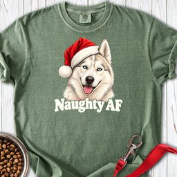 Naughty White Siberian Husky Christmas Premium Tee Gift For Dog Lover