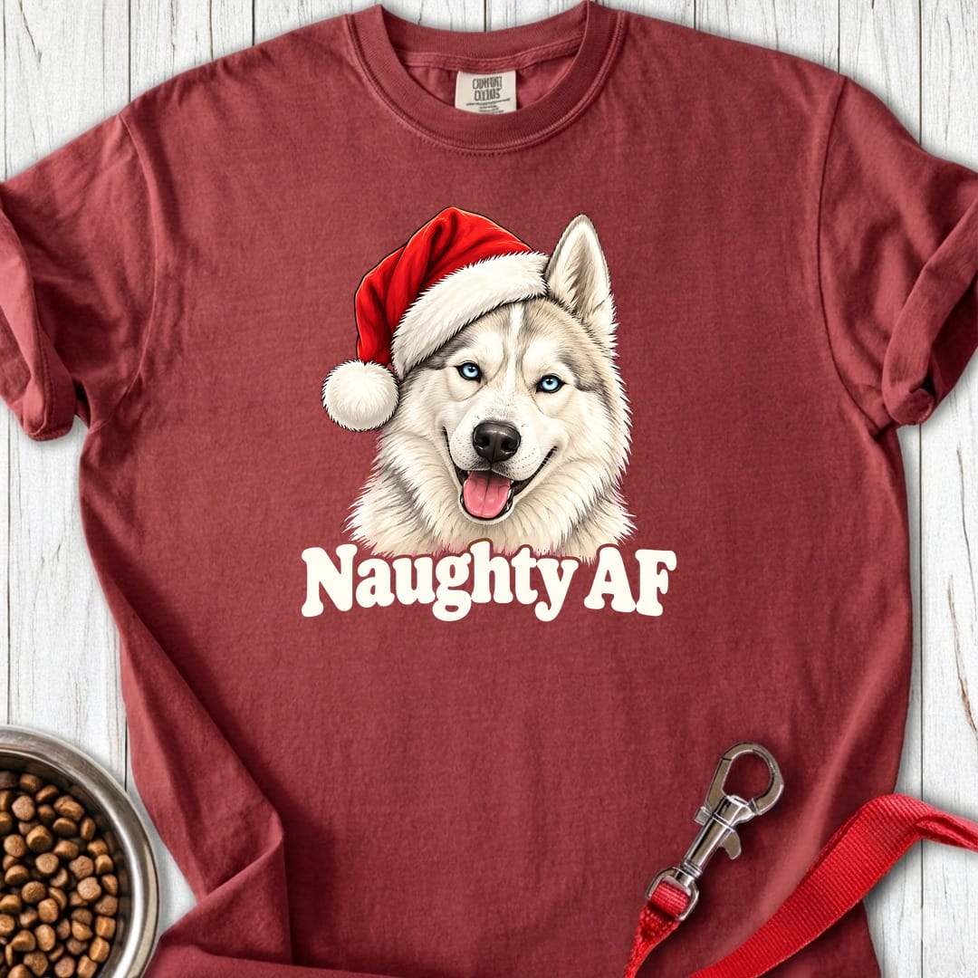 Naughty White Siberian Husky Christmas Premium Tee Gift For Dog Lover