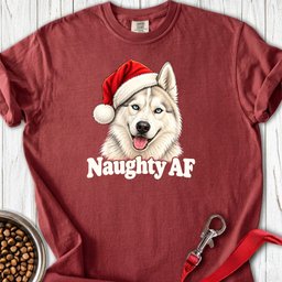 Naughty White Siberian Husky Christmas Premium Tee Gift For Dog Lover